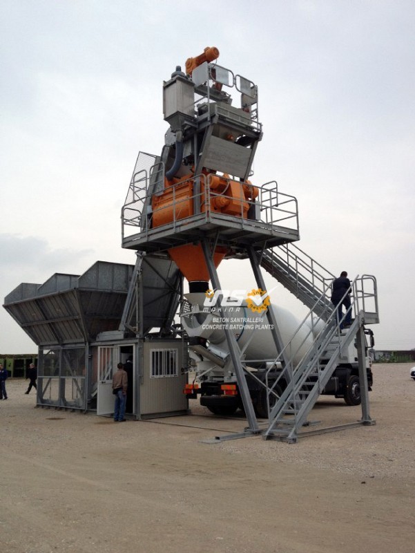 Compact Concrete Batching Plant - Steel Material, 20-120 M3/h Capacity | Drum Mixer, Plc Control System