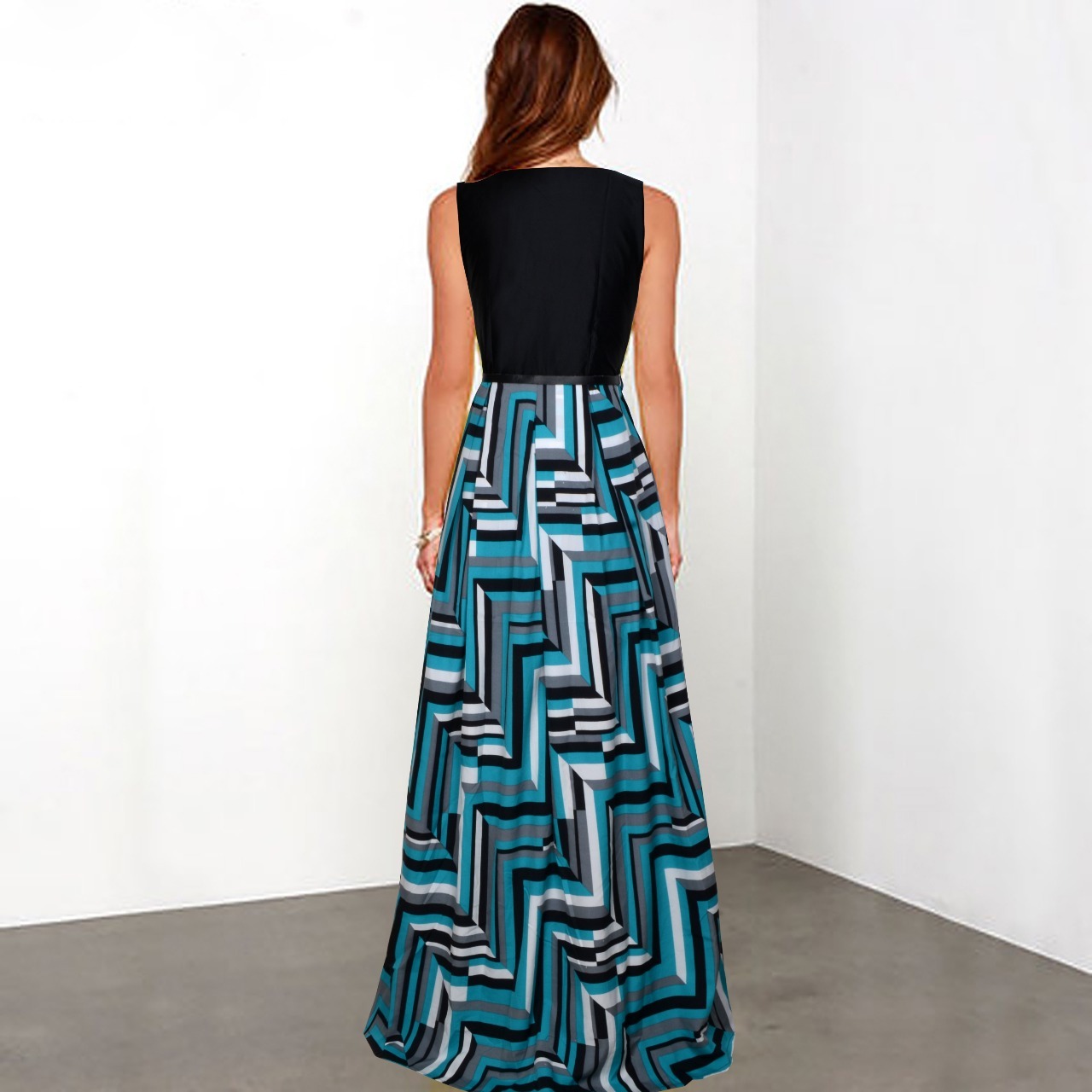 Exclusive Designer Gown - Taffeta & American Crepe, 55-56 Inch Length, Black With Lace Decoration, Full Sleeve, Modern Indian Style, Washable, Available In Custom Sizes