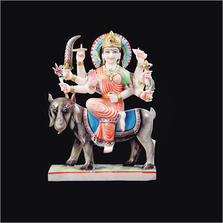 Marble Meldi Maa Statue - Height: Approximately 12 Inches Inch (In)