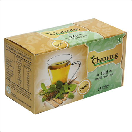 Tulsi Green Tea - Paper Box Packaging, Certified Unfermented Leaves | Antioxidant Rich, Caffeine Free, Energy Boost, Refreshing Hydration, Stress Relief
