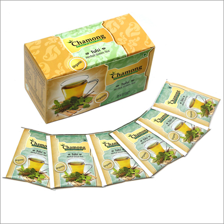 Tulsi Green Tea - Paper Box Packaging, Certified Unfermented Leaves | Antioxidant Rich, Caffeine Free, Energy Boost, Refreshing Hydration, Stress Relief