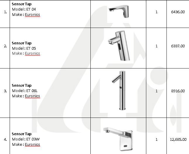 Auto Sensor Tap Et 04 Voltage: Ac 220v / 50 Hz