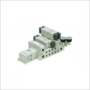 Plug In Type 5 Port Sol - Anodized Aluminum, 110x35x55 mm, Black & Silver, 24V DC/220V AC, Nitrile Seal, IP65 Protection, Fast Response