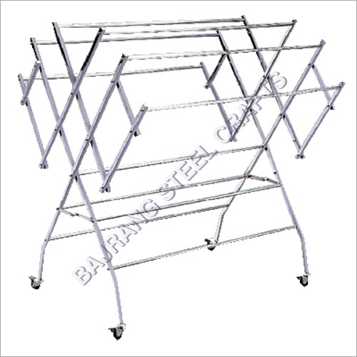 White Ss Foldable Cloth Drying Stand