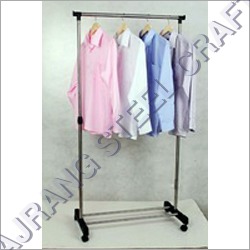 Silver And Black Single Pole Garment Stand