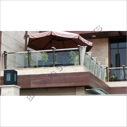 Silver And Clear Frameless Glass Railing