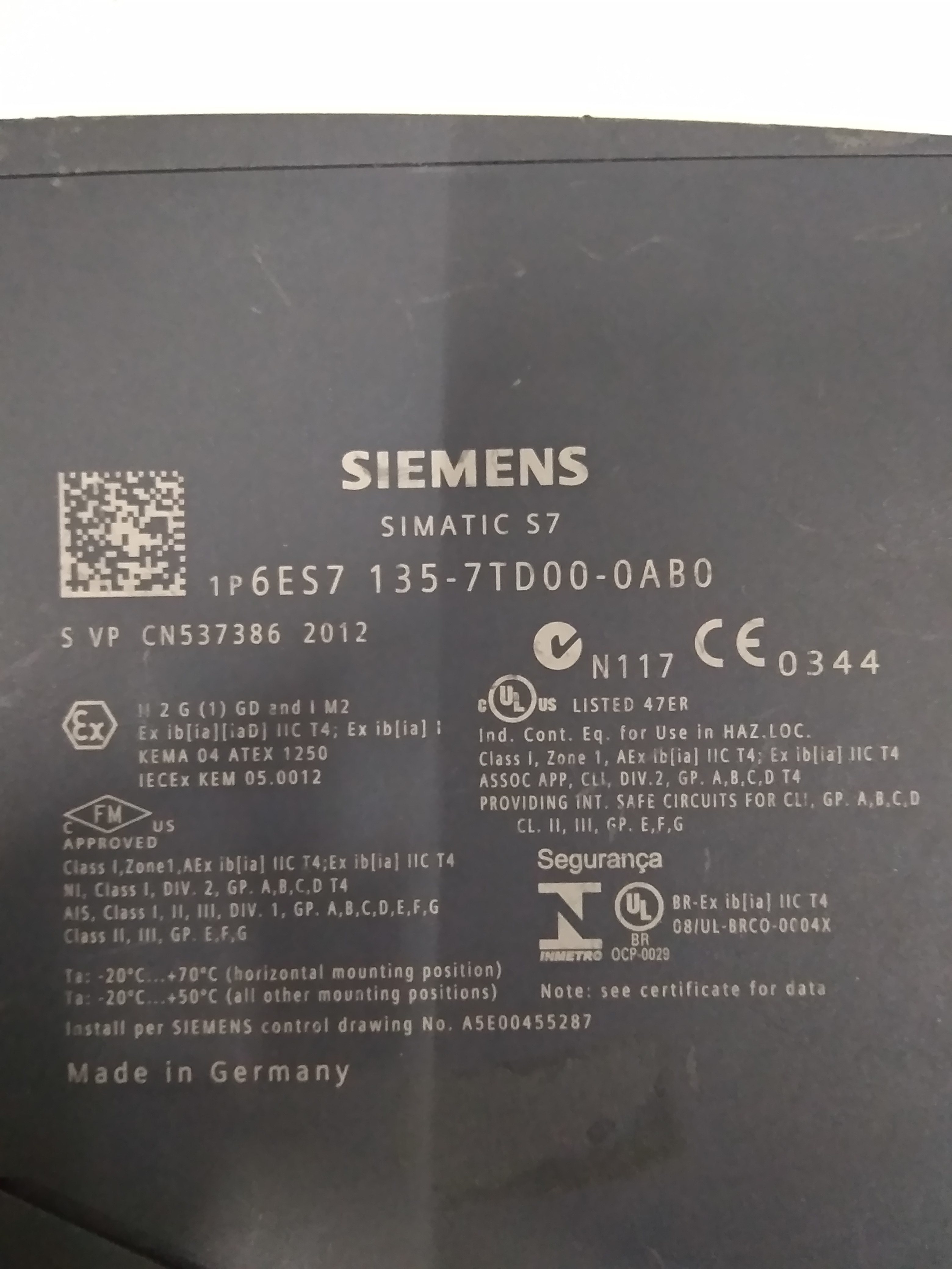Siemens Simatic S7 Et 200isp Module 6es7 135-7td00-0ab0