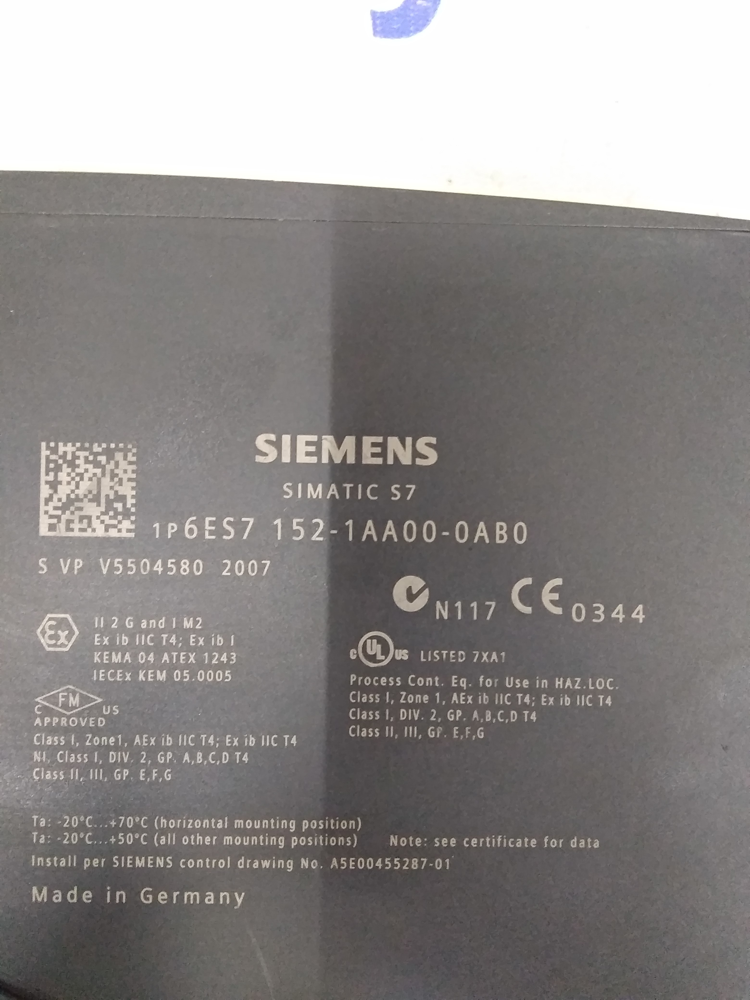 Siemens Simatic S7 Et 200isp Module 6es7 152-1aa00-0ab0