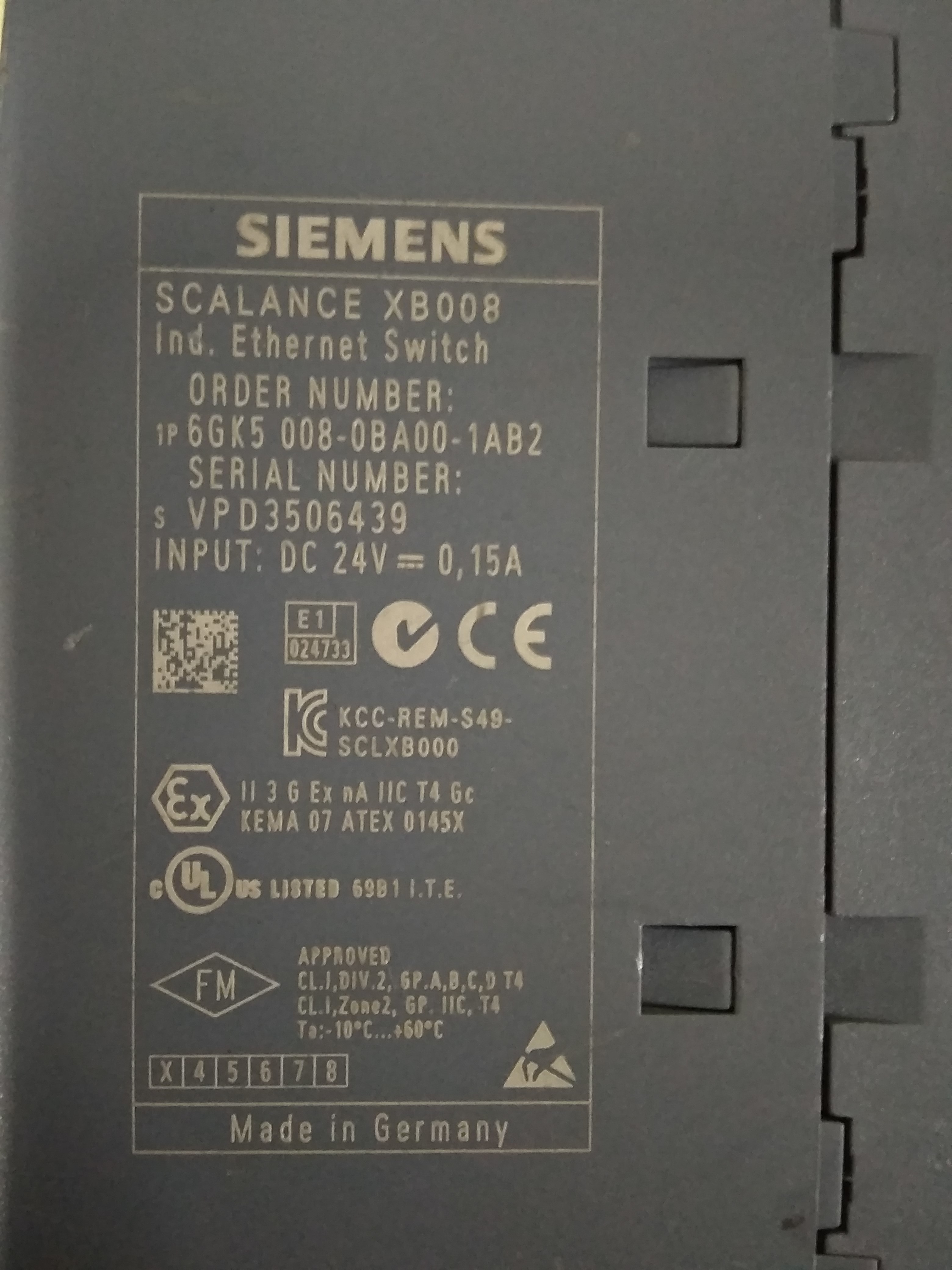 Siemens Scalance Xb008 Module 6gk5 008-0ba00-1ab2
