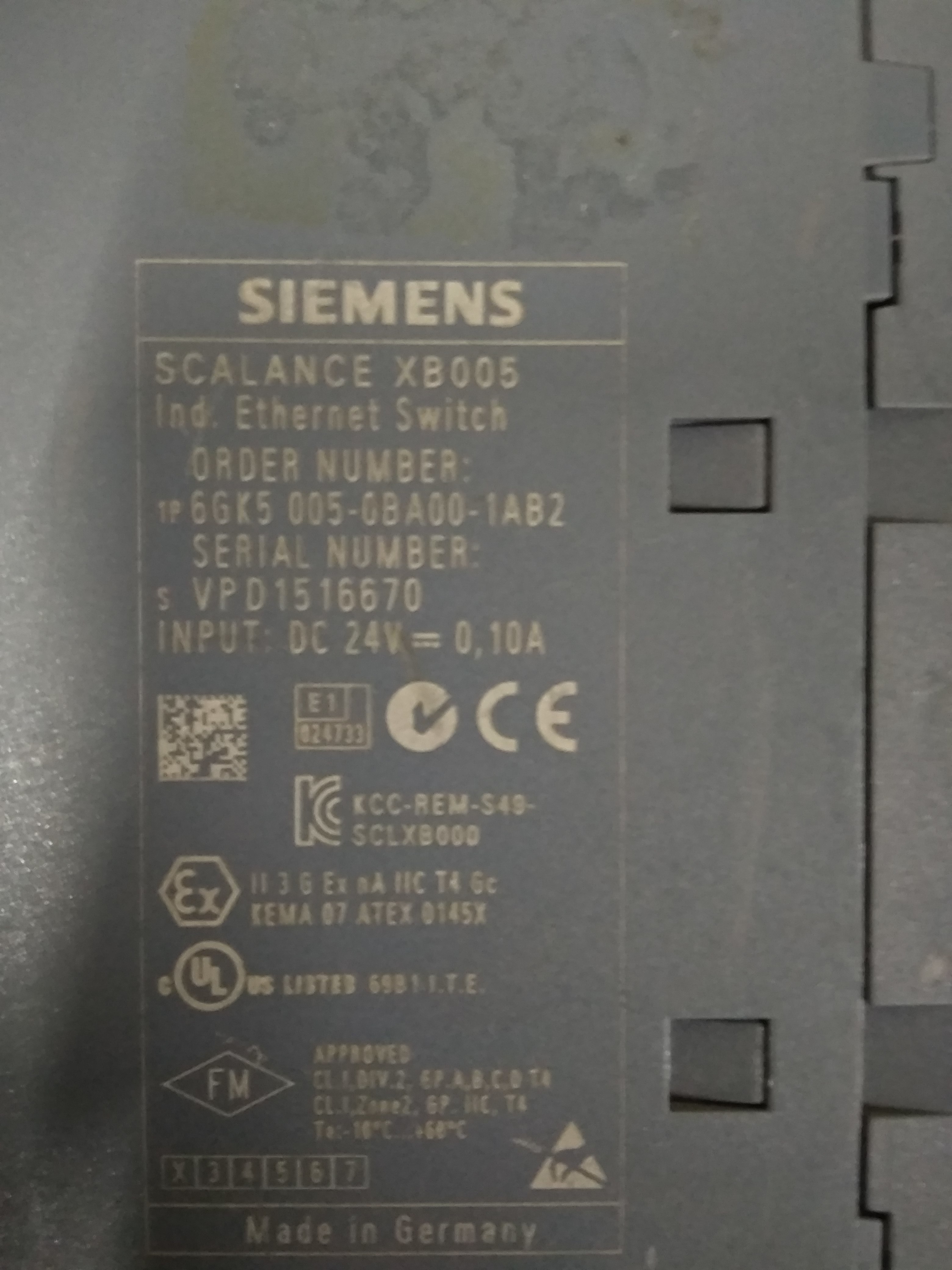 Siemens Scalance Xb005 Module 6gk5 005-0ba00-1ab2