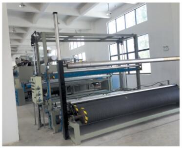 Artificial Turf Gumming & Drying Production Line - 4.2m Effective Fabric Width, 7m/m Speed | Features Gumming, Laminating, Drying, And Cutting Units