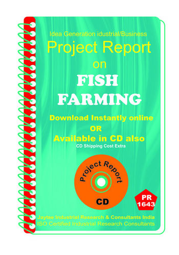 Fish Farming Part B Establishment Project Report Ebook