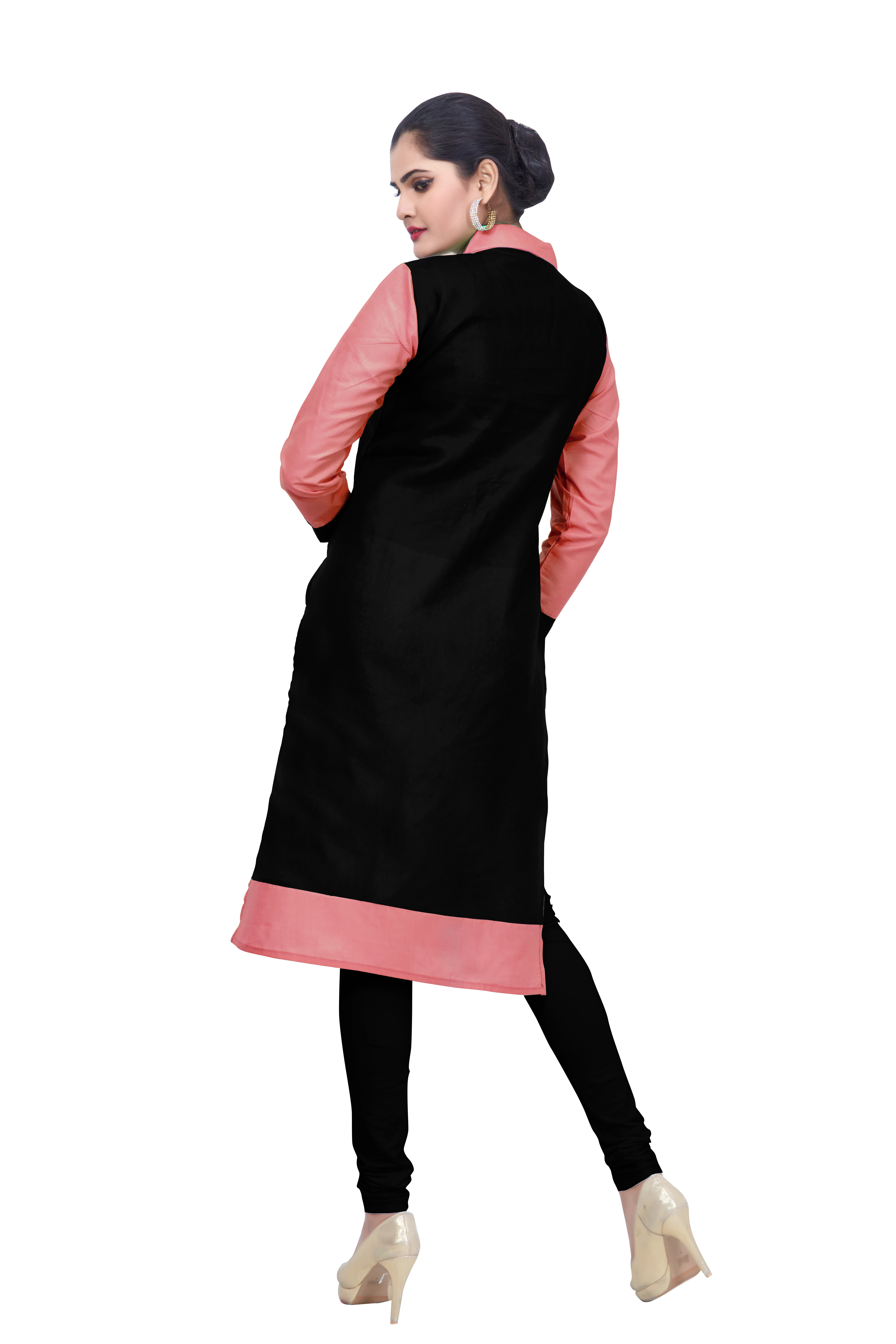 Black & Pink Winter Kurtis
