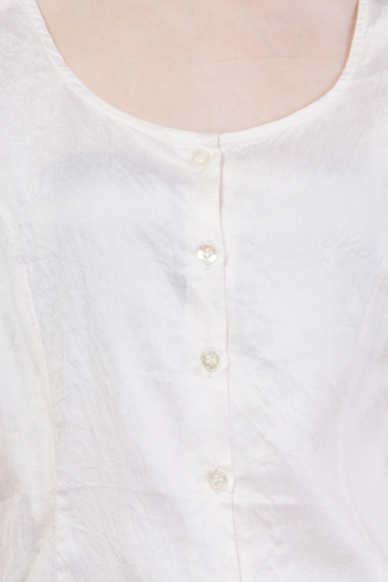 V Neck Sleeveless Top - Cotton, Sizes S-xl, White | Button Front, Machine Washable