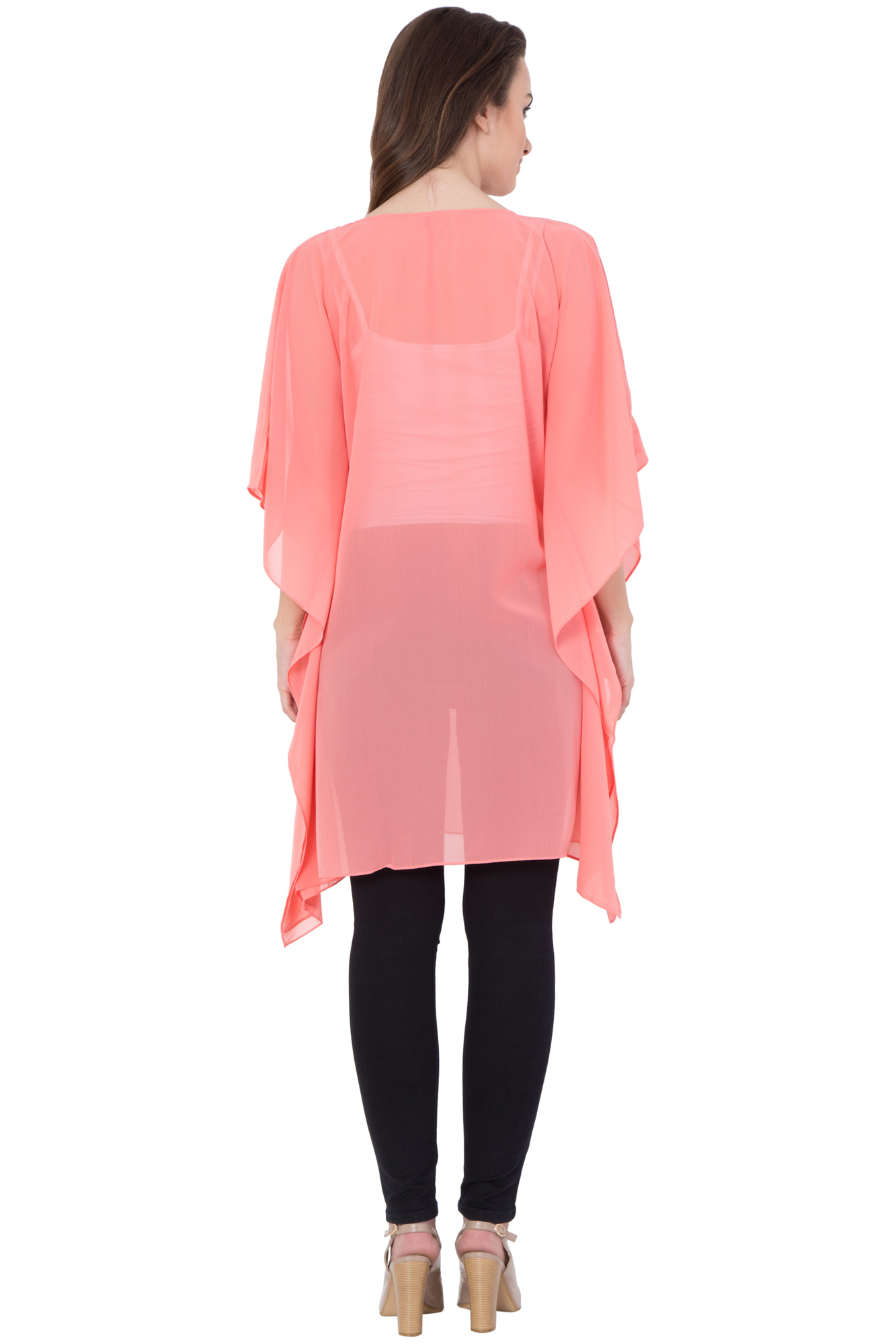 Polyester Beaded V Neck Kaftan - Size S, M, L | Dry Clean Only, Western Dress Type