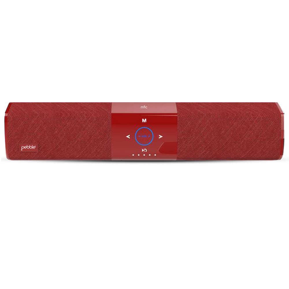 Pebble Encore Soundbar - Rich Textured Linen, Dual 10w Drivers, Enhanced Bass | Bluetooth, Aux, Usb, Microsd, Built-in Microphone, 4-hour Battery Life