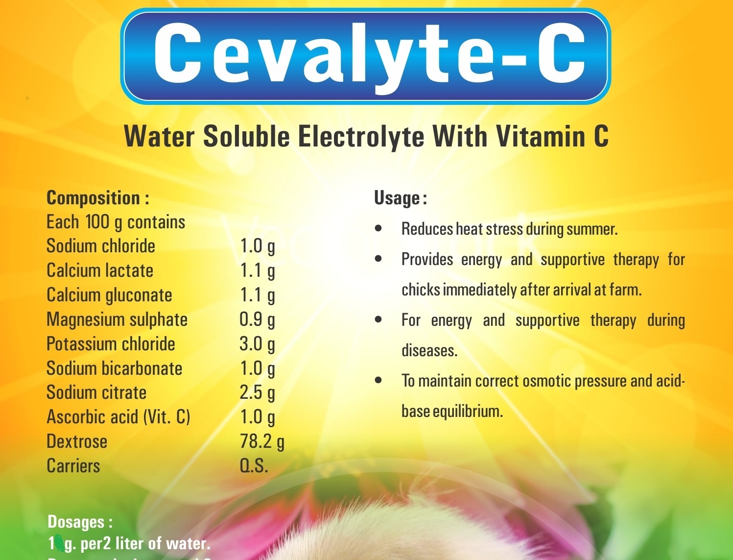 Electrolyte Powder - Sodium Chloride 10,000 Mg, Calcium Lactate 12,000 Mg, Energy Booster For Heat Stress, Dehydration & Production Slumps