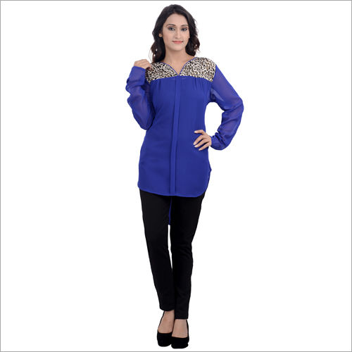 Blue Ladies Designer Top