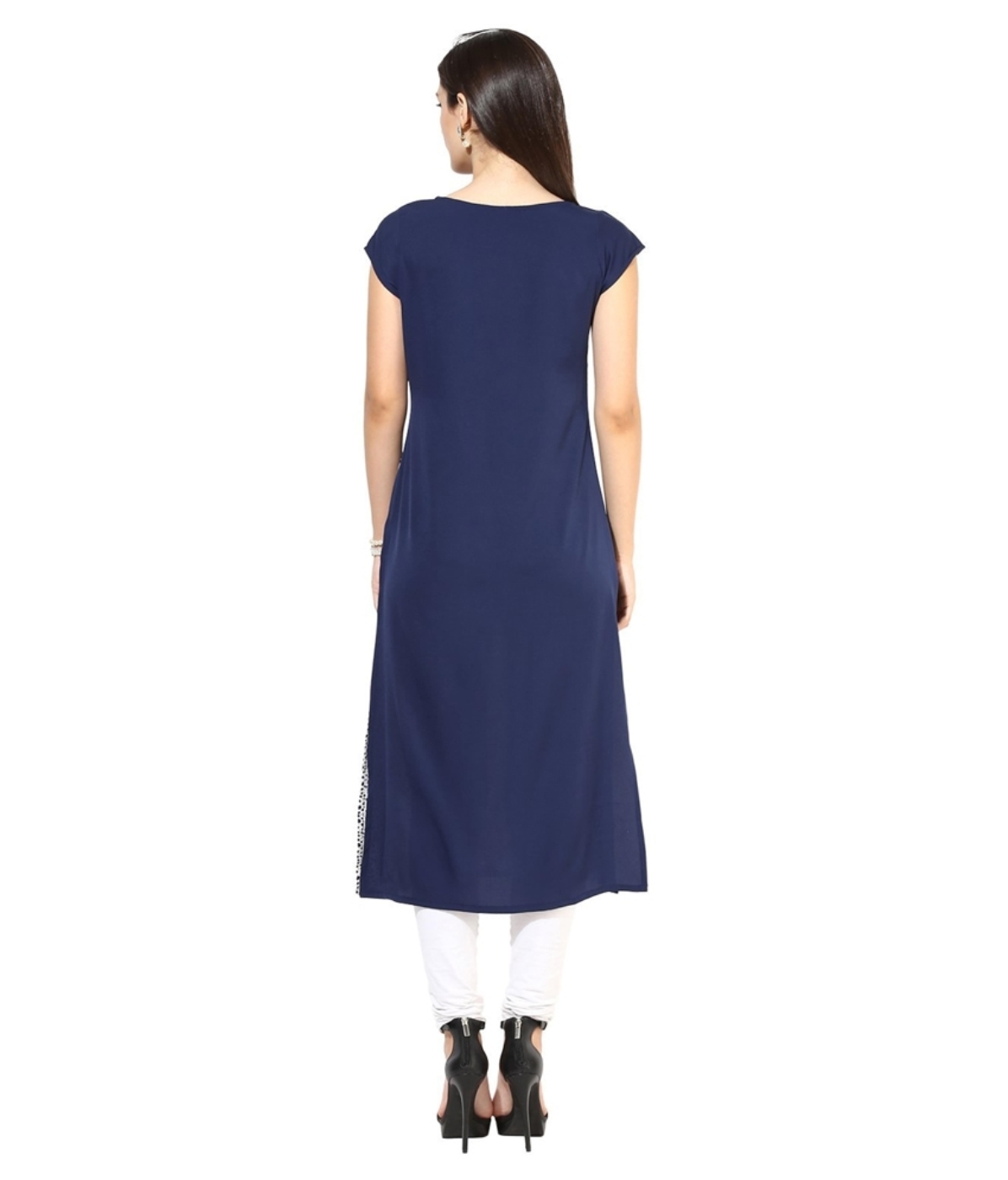 Navy Blue Crepe Kurtis