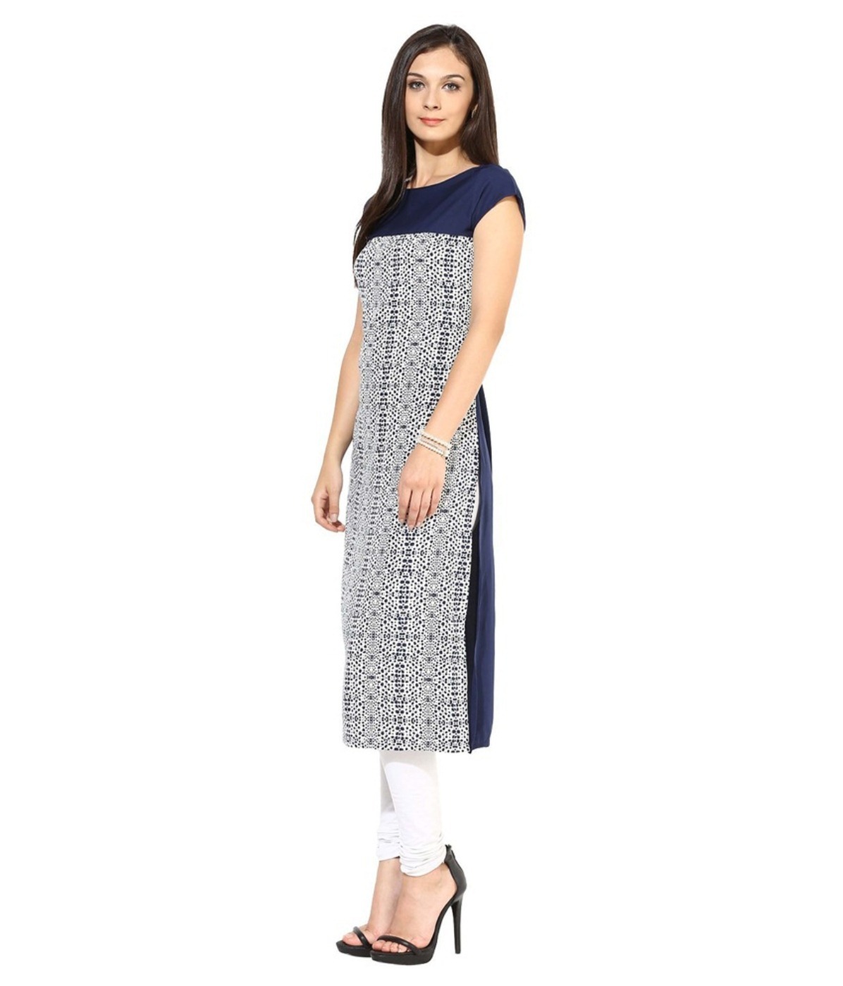 Navy Blue Crepe Kurtis