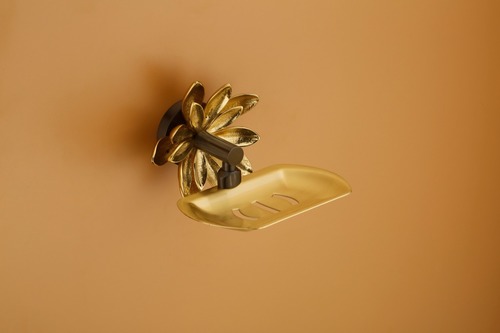 Ab Finish Soap Dish - Brass, Rectangular 14-26.5 Mm | Durable Metal Construction, Elegant Design