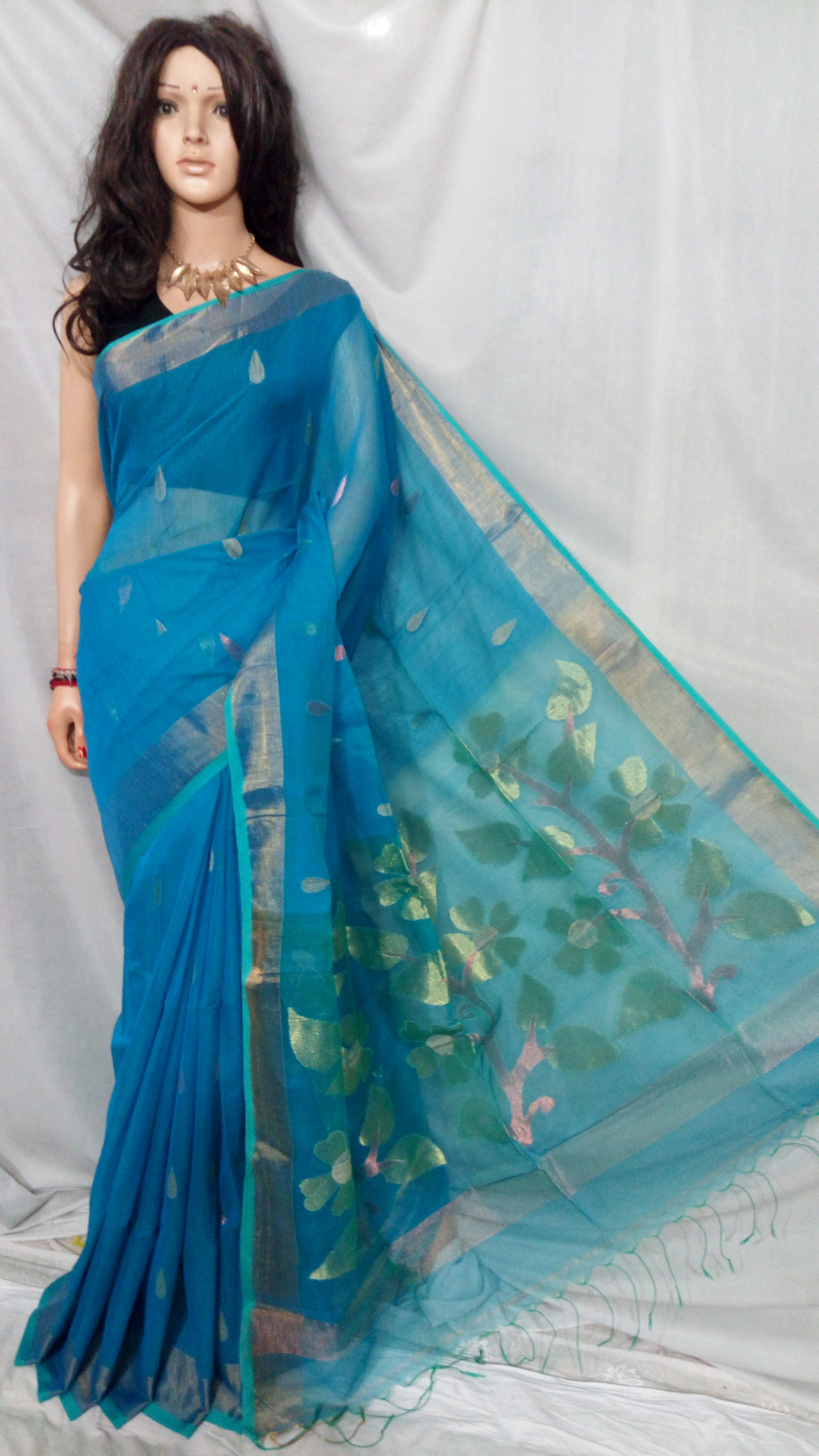 Fancy Handloom Designer Saree - Cotton Blend, 1 Meter Blouse Piece, Pink Color | Woven Pattern, Party Wear Style, Soft And Comfortable