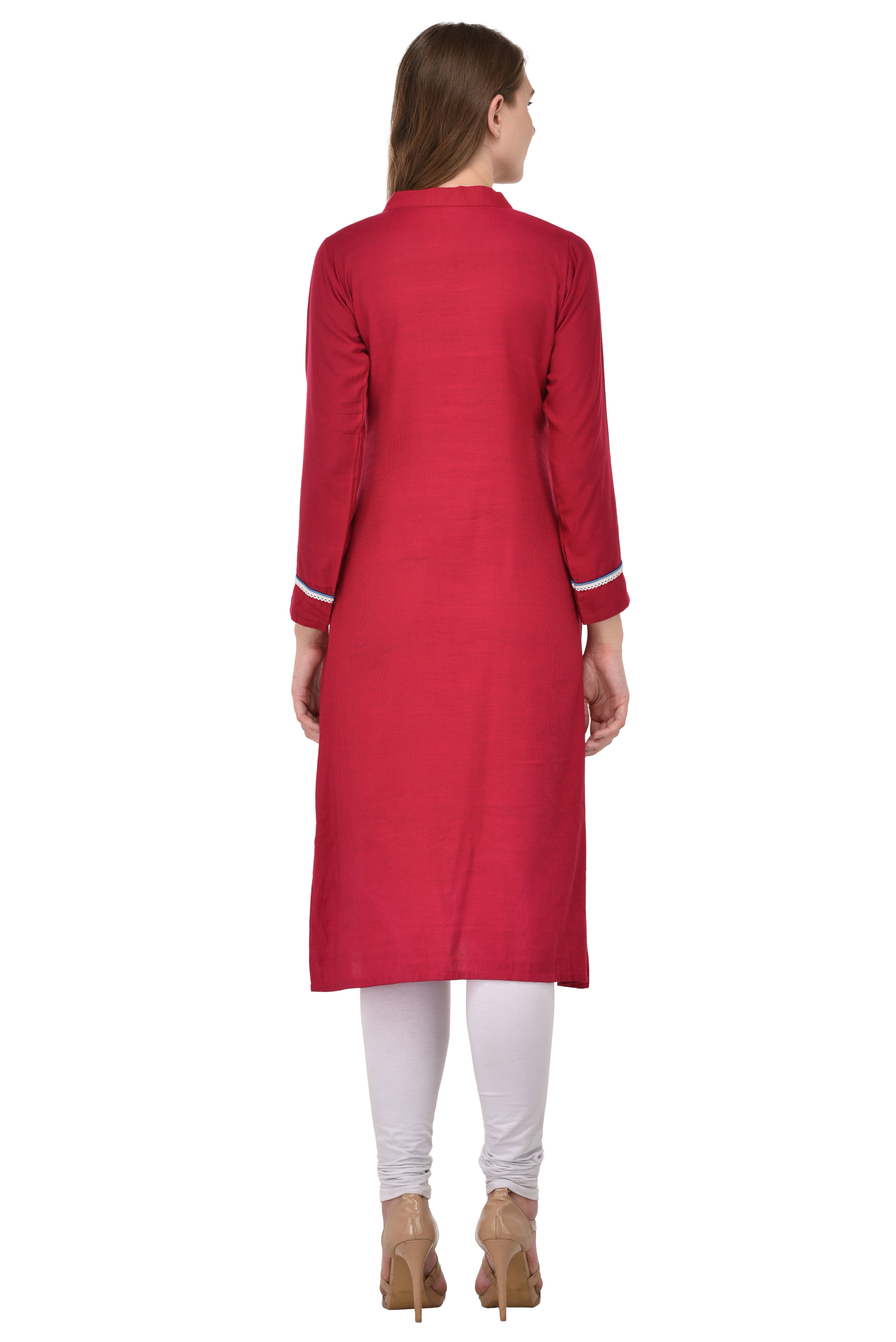 Maroon Hand Work Kurtis
