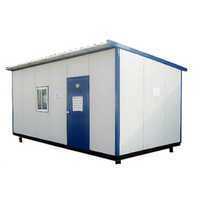 Portable Office Cabin - Mild Steel | Blue Color, Eco Friendly, Modular Design, Wind Resistant, Steel Doors & Windows, Rectangular Shape