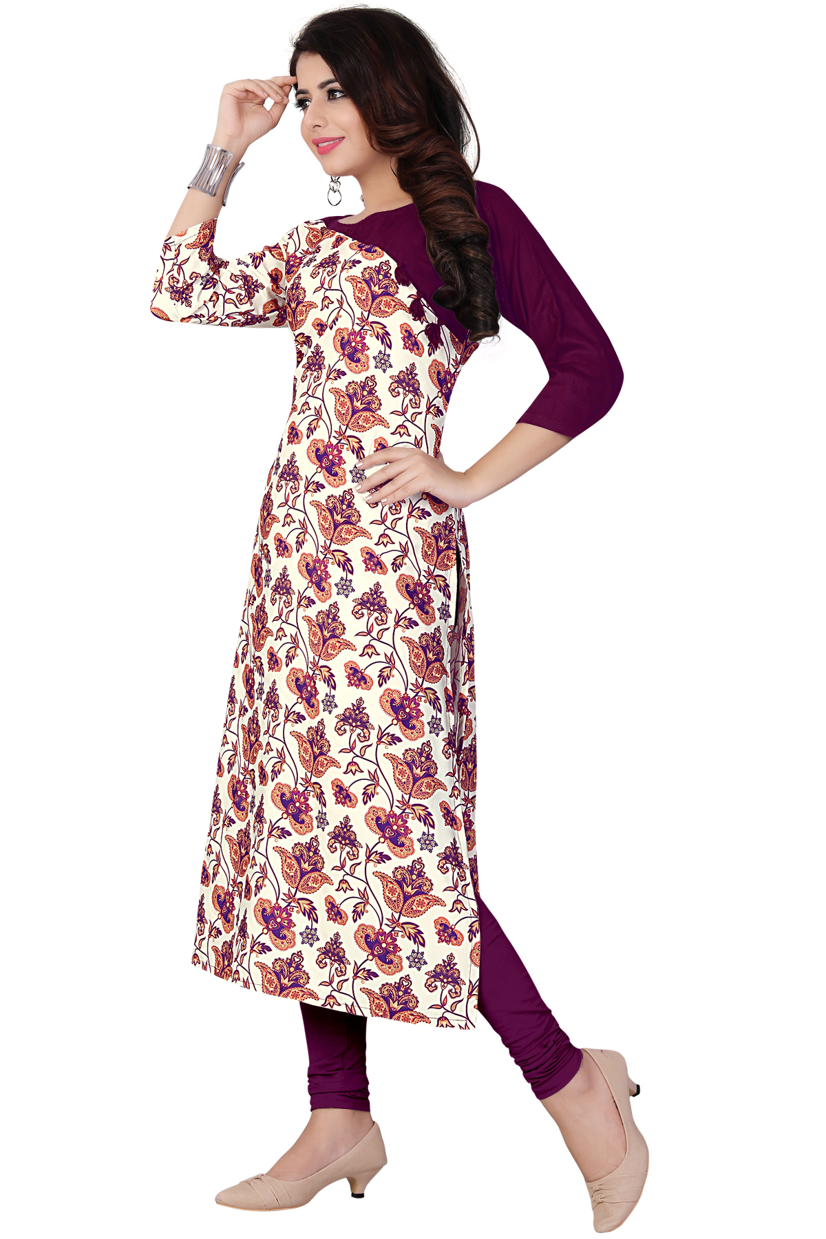 Purple Kashmiri Kurtis