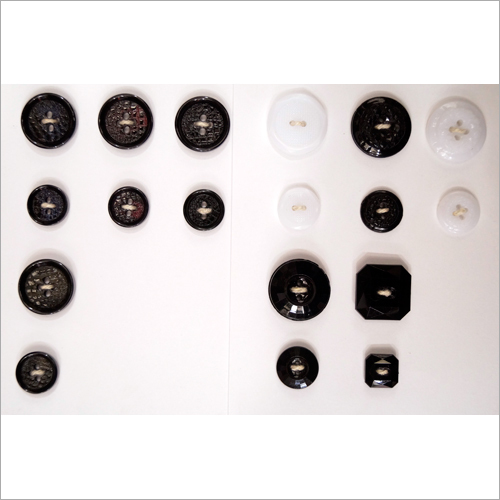 Fancy Coat Button - Plastic, Round Shape, Matte Black | Elegant Engraving, Durable Design, Versatile for Traditional and Modern Outfits