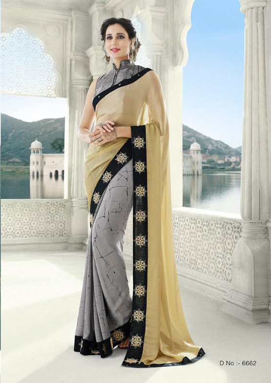 Multicolour Saree Exotica 6661-6672 Georgette Saree Catalog With Border Work