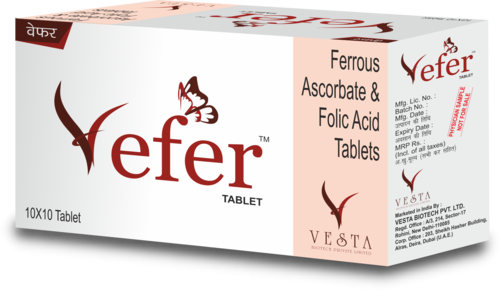 Vefer Ferrous Ascorbate Folic Acid Tablets General Medicines