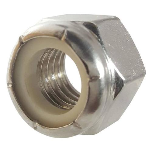 Nylock Nut - Stainless Steel, 5-10 Grams Weight | Silver Round Head Design