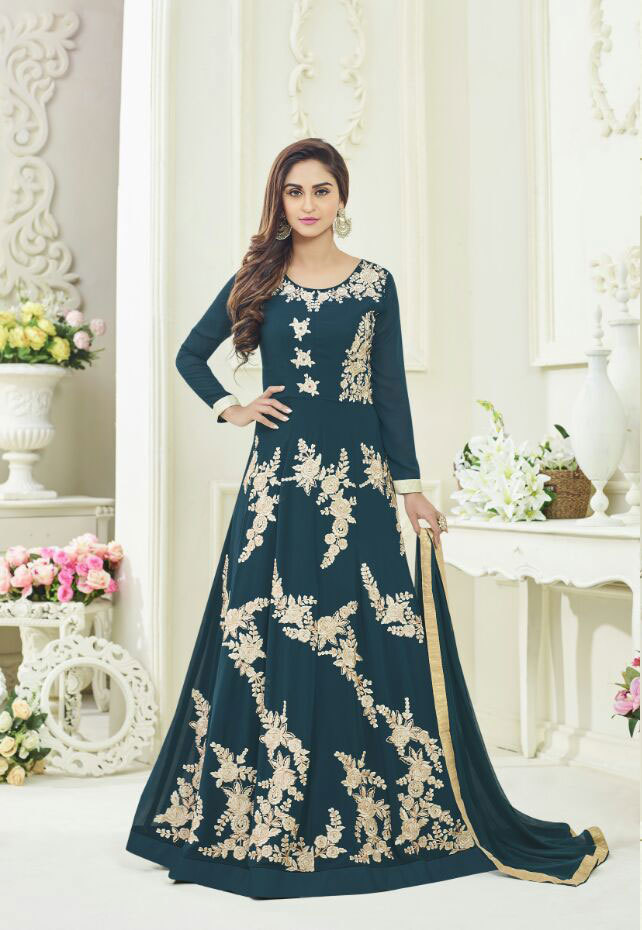 Multicolour Stylish Gown Style Anarkali Suits