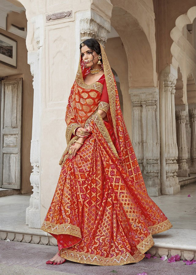 Multicolour Sethnic Designer Blouse With Printed Bandhej Sarees From Jaipur