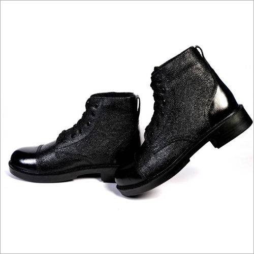 Black Army High Ankle Shoe