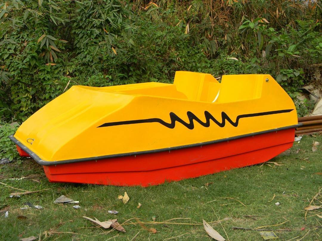 Paddle Boat - Fiberglass, 10ft X 5ft Dimensions, Yellow Color | 4 Adult Capacity, Includes 2 Paddles