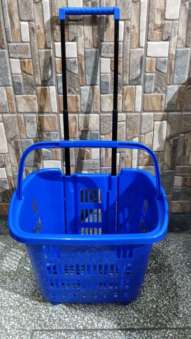 Red Plastic Shopping Basket