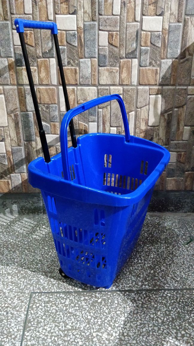 Red Plastic Shopping Basket