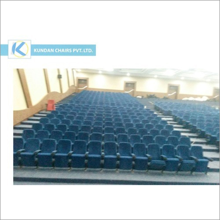 Tip Up Chair - Fabric and Leather, Iron and Steel Frame, Ergonomic Auditorium Seating