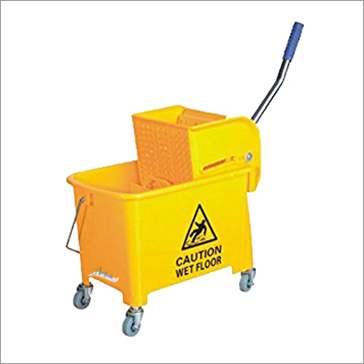 Plastic Manual Wringer Bucket - 40x25x35 Inch, Yellow Color, Durable Plastic Build