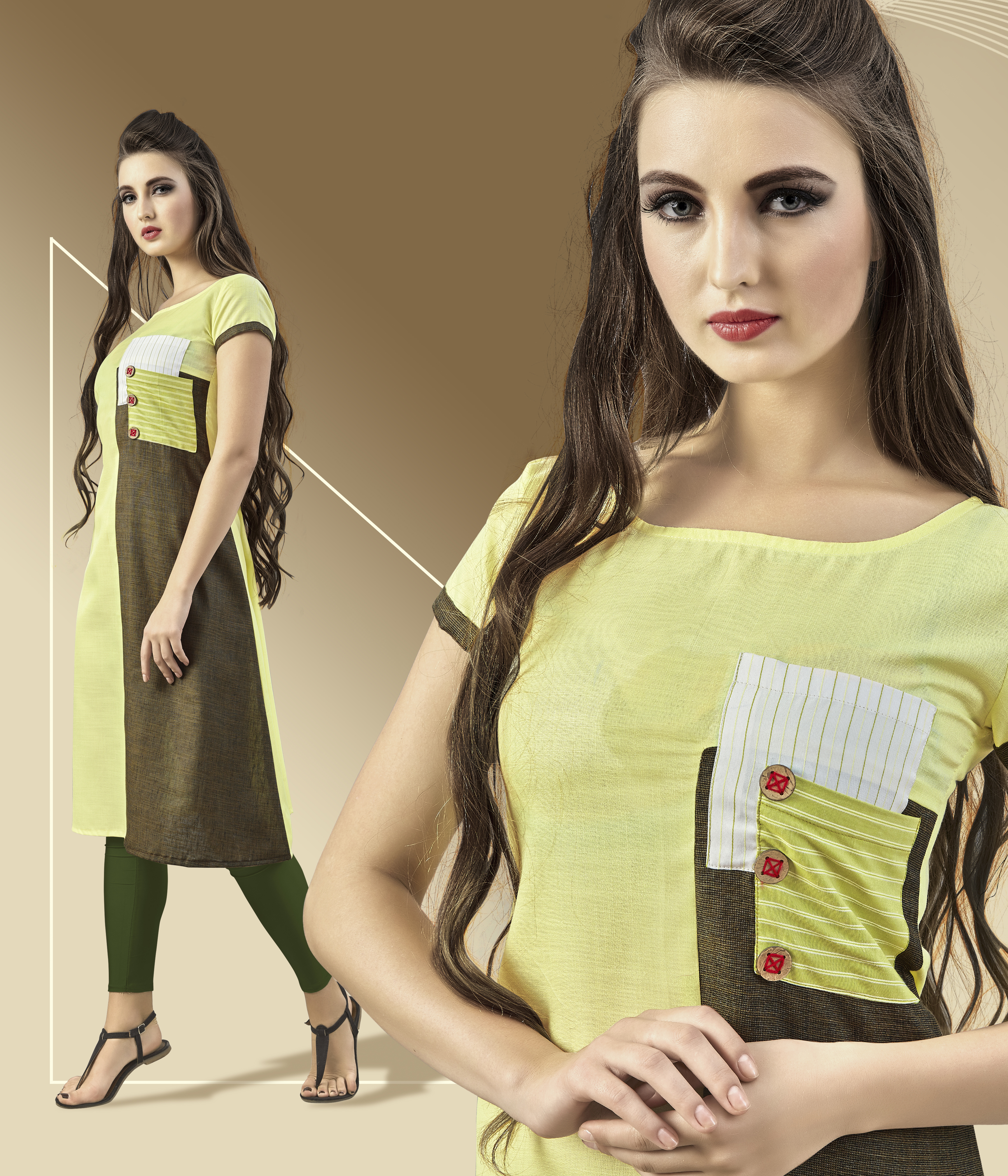 Multi Color Silk Kurtis