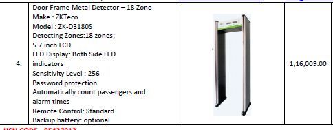 Door Frame Metal Detector Upmd-6 6 Zone Detection