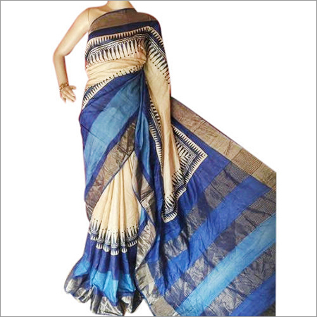 Zari Border Tussar Silk Saree