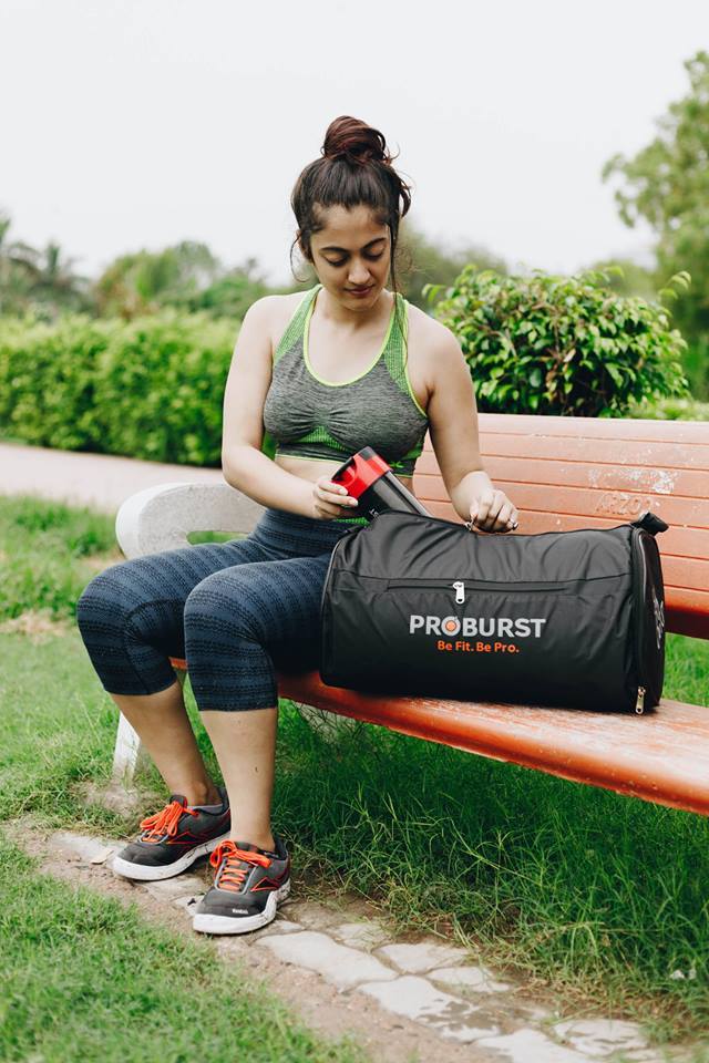 Gym Bag - Nylon, 30 Liter, 32x32cm | Black Color, Customized Design, Zip Lock System, Lightweight At 300 Grams, With Handles