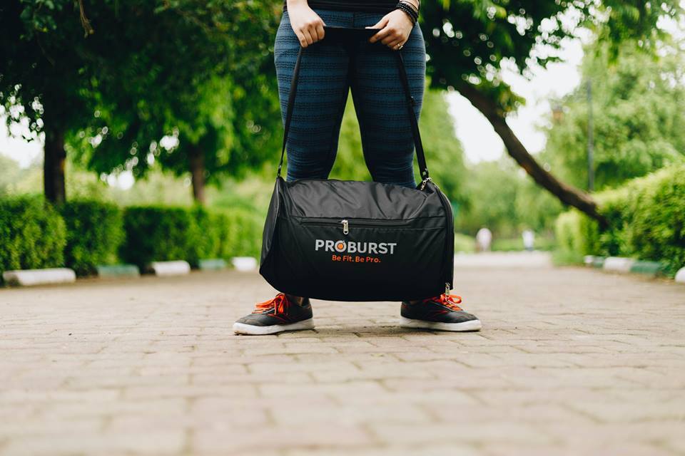 Gym Bag - Nylon, 30 Liter, 32x32cm | Black Color, Customized Design, Zip Lock System, Lightweight At 300 Grams, With Handles