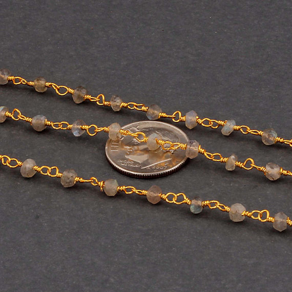 Grey Labradorite Beaded Chain