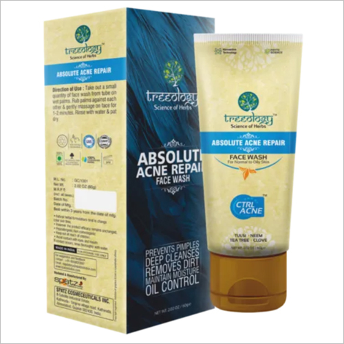 Herbal Acne Face Wash - Gel Formulation, 60 gm Tube , Prevents Pimples, Deep Cleanses, Maintains Skin Moisture