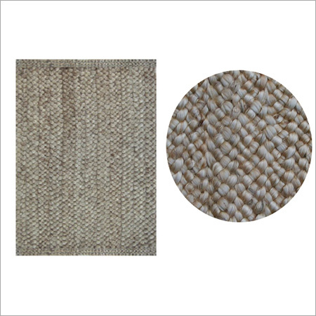 Natural Silver Chunky Soft Braided Rectangular Rug