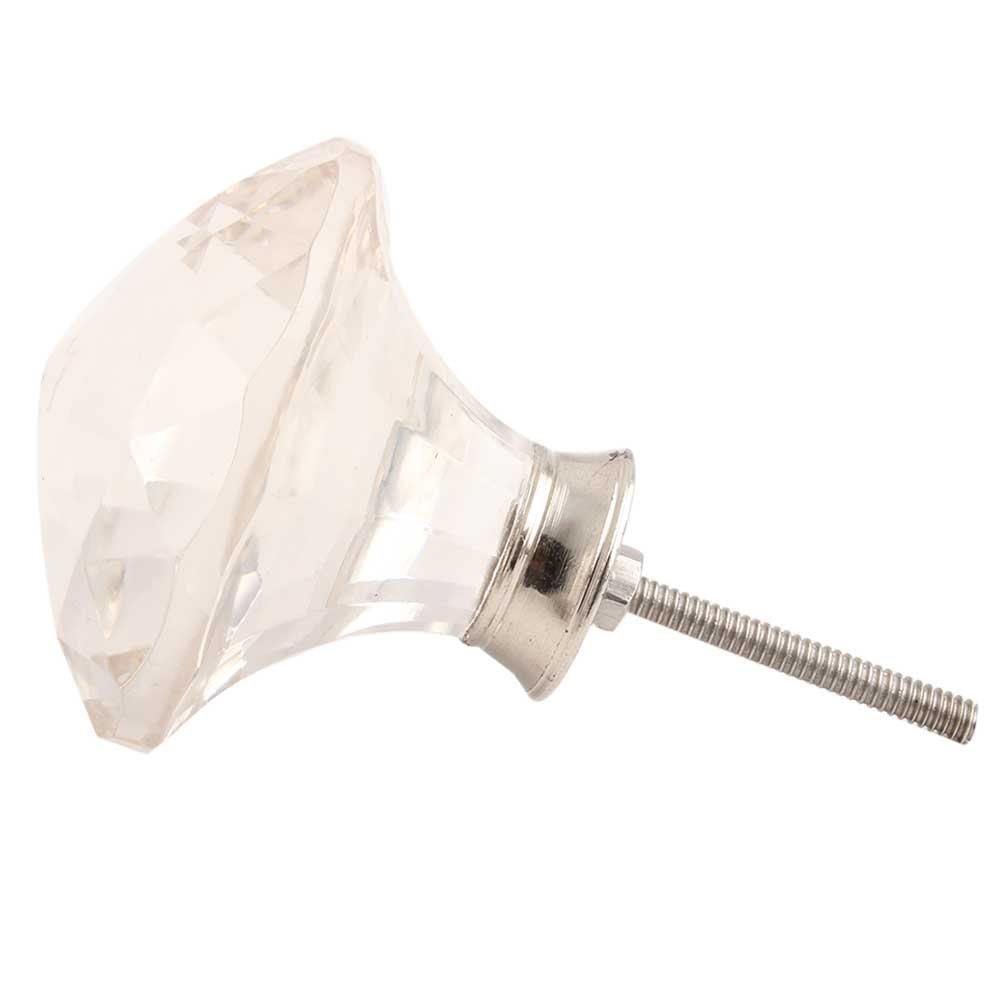 Glass Umbrella Knobs - Iron, 60 Mm, Clear | Artisanal Design, Smooth Edges, Durable And Wear-resistant For Indoor Use